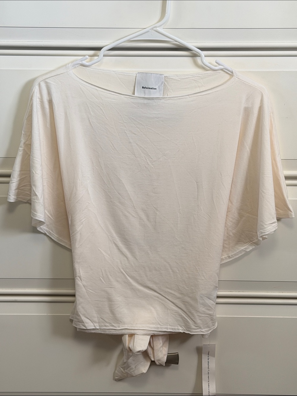 Reformation Avery Knit Flutter Sleeve Top Small